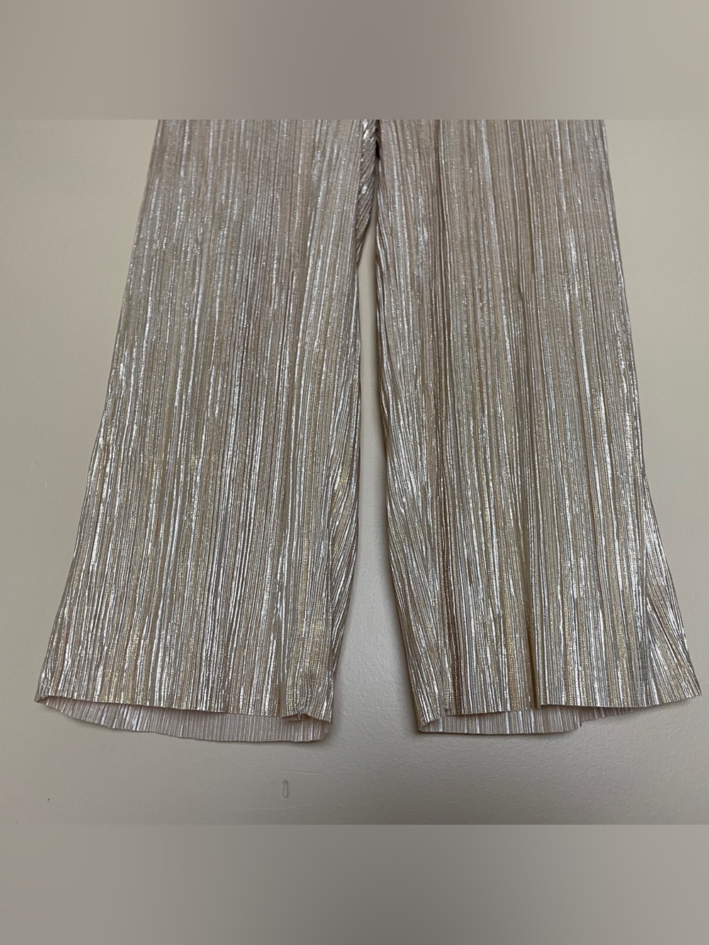 Anthropologie Elevenses Metallic Pants Women's XS Pleated Pull on Party Disco - Picture 7 of 12